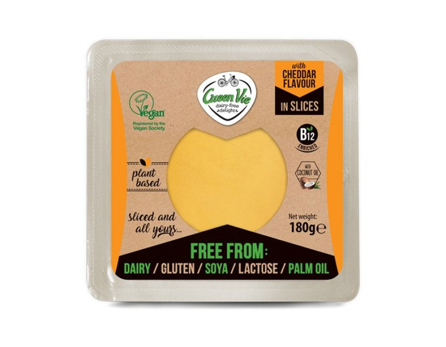 GreenVie Slices Cheddar 180g