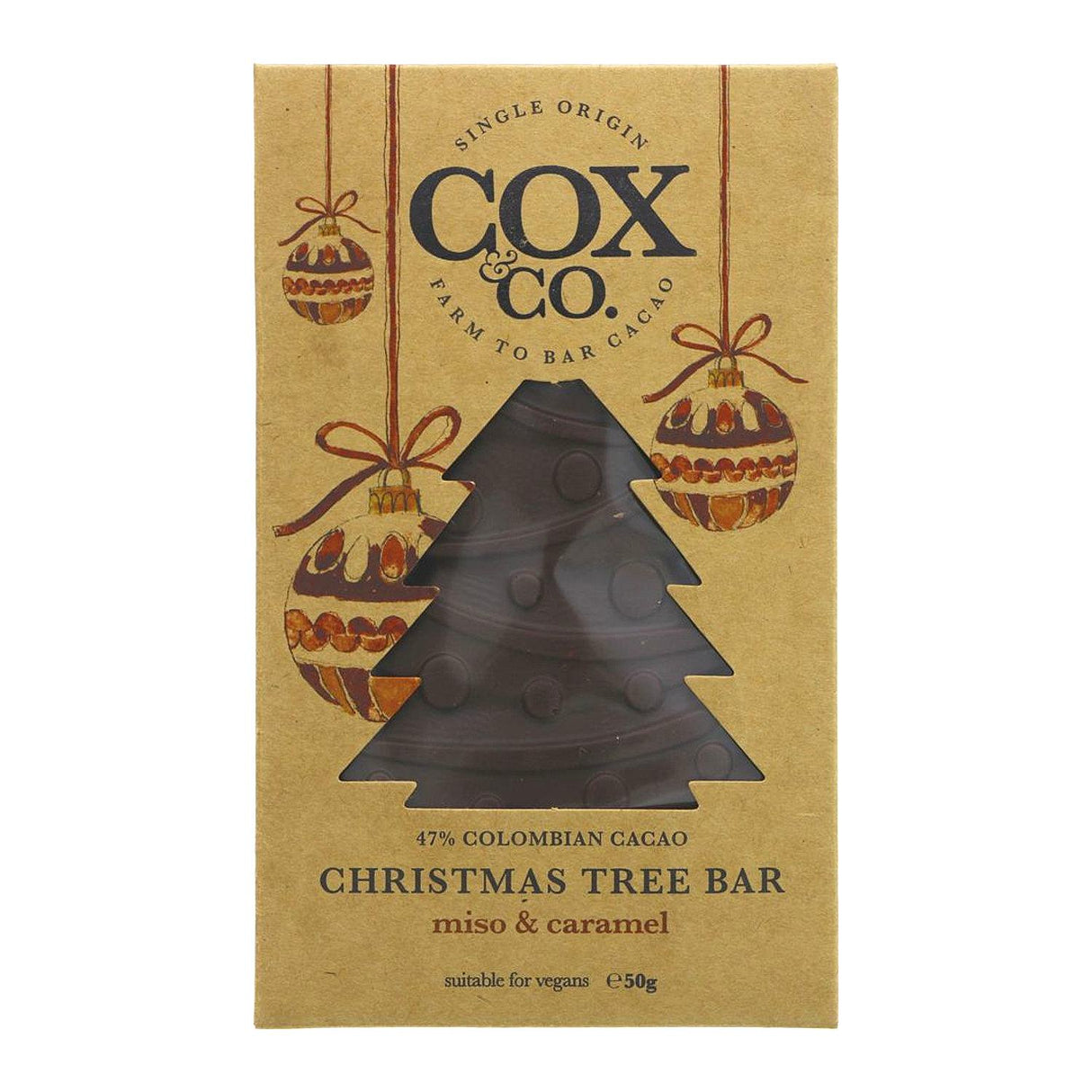 Cox & Co Miso & Caramel Christmas Tree Chocolate Bar 50g