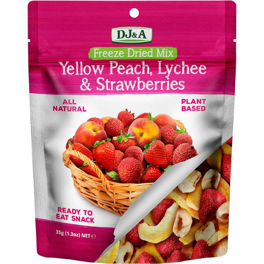 DJ&A Freeze Dried Lychee, Peach & Strawberries 35g