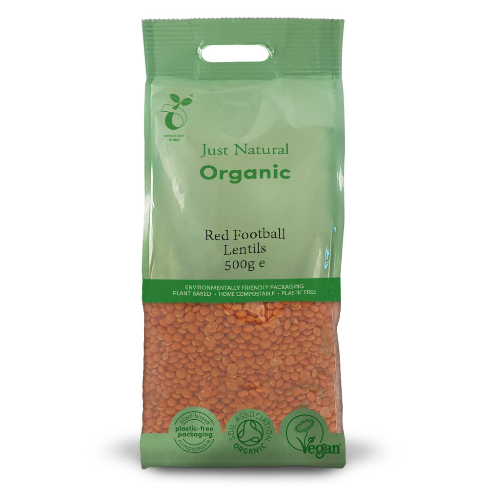 Just Natural Org Red Football Lentils 500g