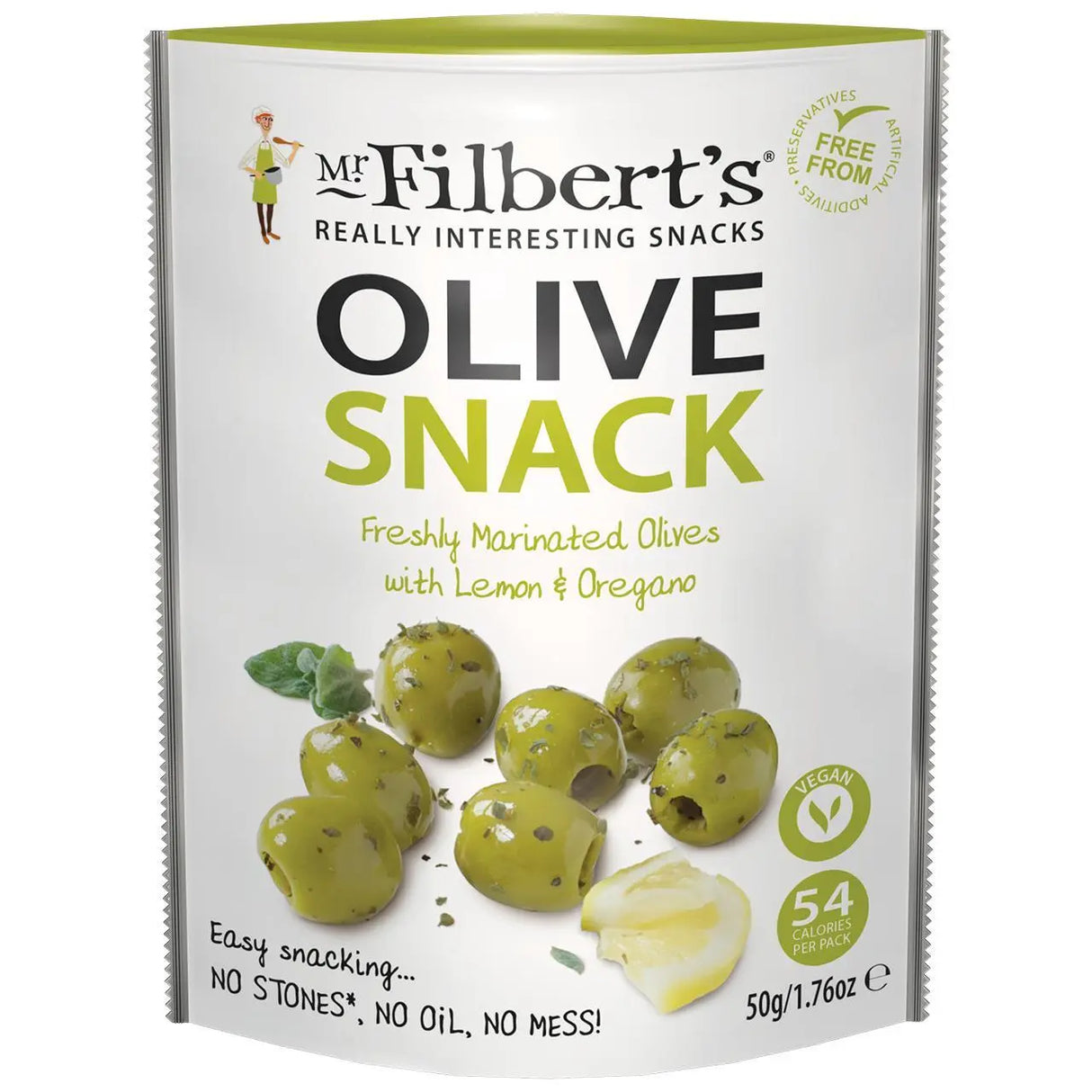 Mr Filbert's Green Olives Lemon and Oregano 50g