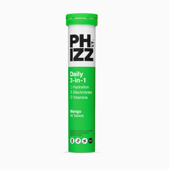 Phizz Daily 3-in-1 Electrolytes and Vitamins Mango 20 Tablets