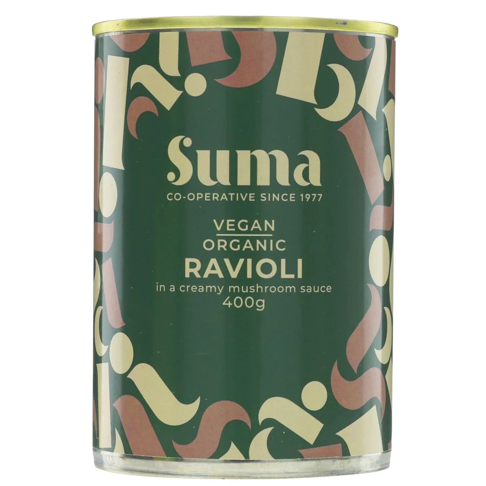 Suma Tins Vegan Ravioli In Creamy Mushroom Sauce 400g