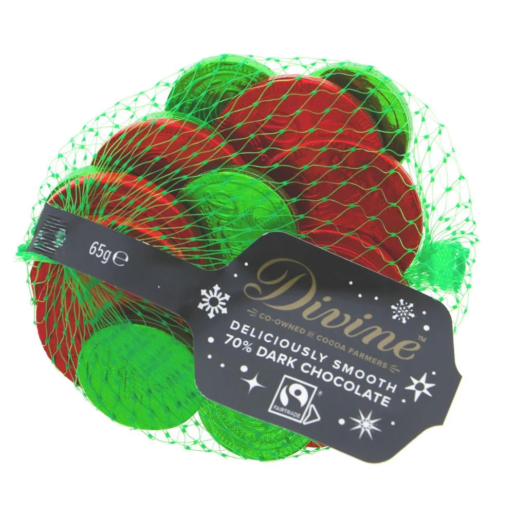 Divine Dark Chocolate Coins 65g
