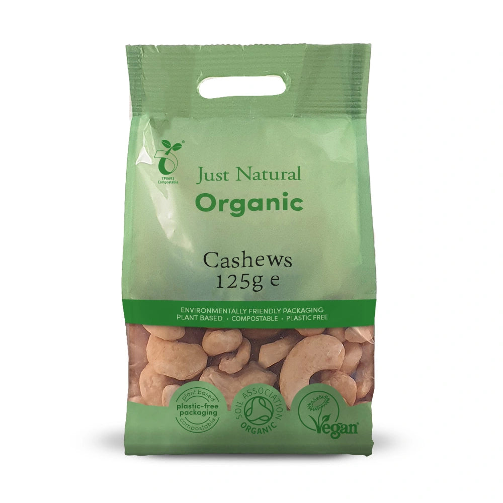 Just Natural Org Cashews Whole 125g