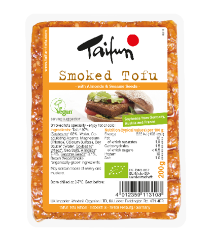 Taifun Smoked Tofu Almond & Sesame Seeds 200g