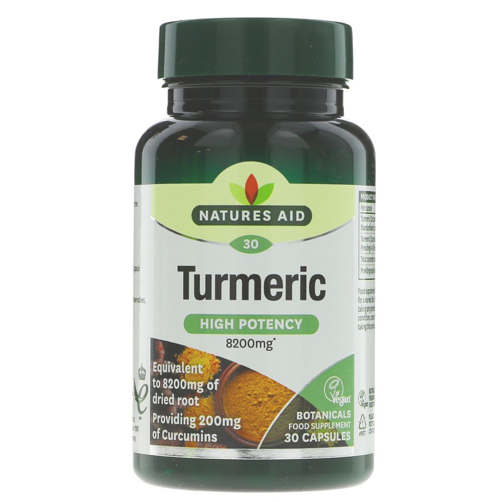 Natures Aid Turmeric Capsules 8200mg (30 caps)