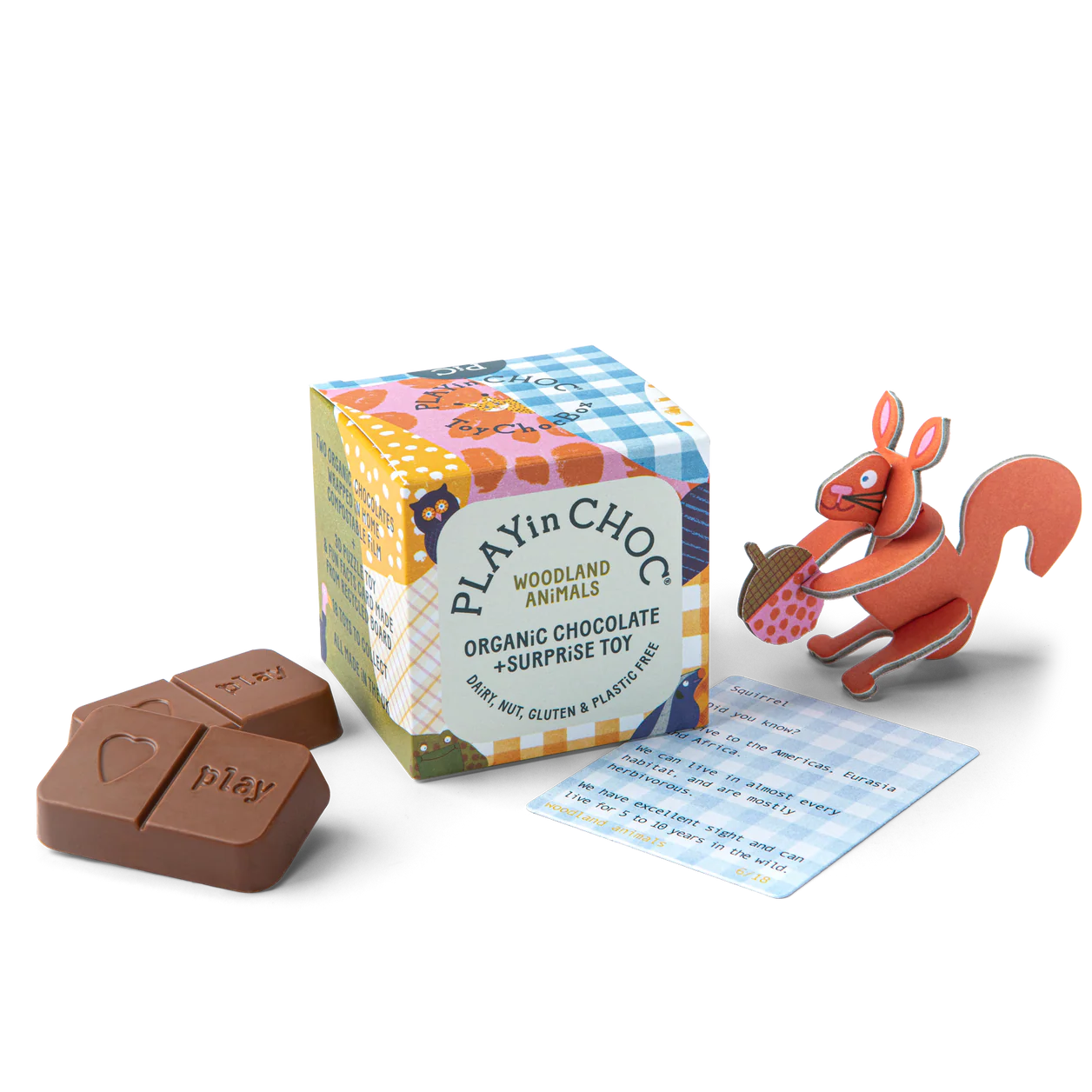 PLAYin Choc Woodland Animals 50g