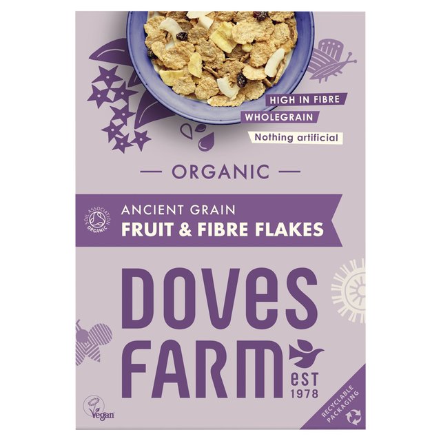 Doves Farm Cereal Ancient Grain Fruit & Fibre Flakes 375g