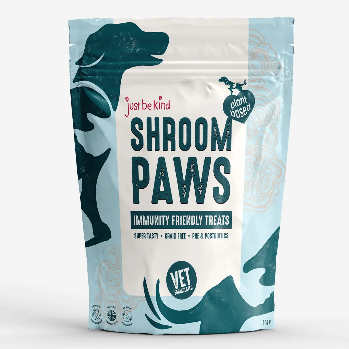 Just Be Kind Shroom Paws Natural Dog Treats 80g