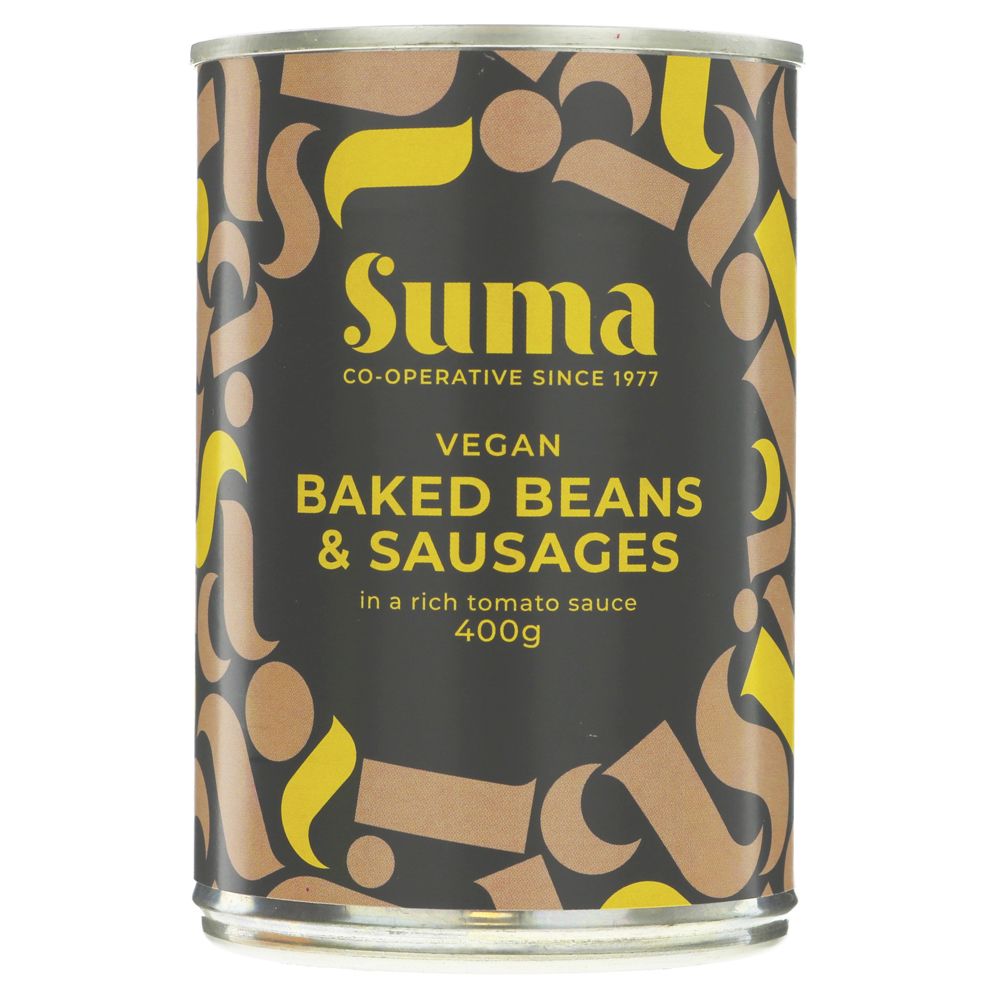 Suma Tins Baked Beans & Vegan Sausages 400g