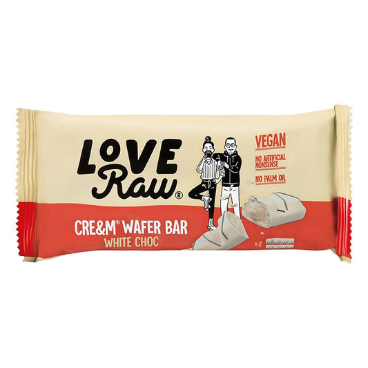 LoveRaw Chocolate Wafers White Choc 44g