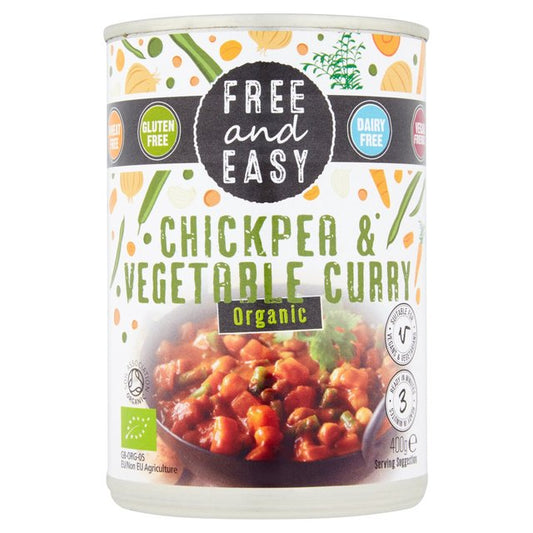 Free & Easy Chickpea & Vegetable Curry Ready Meal  400g