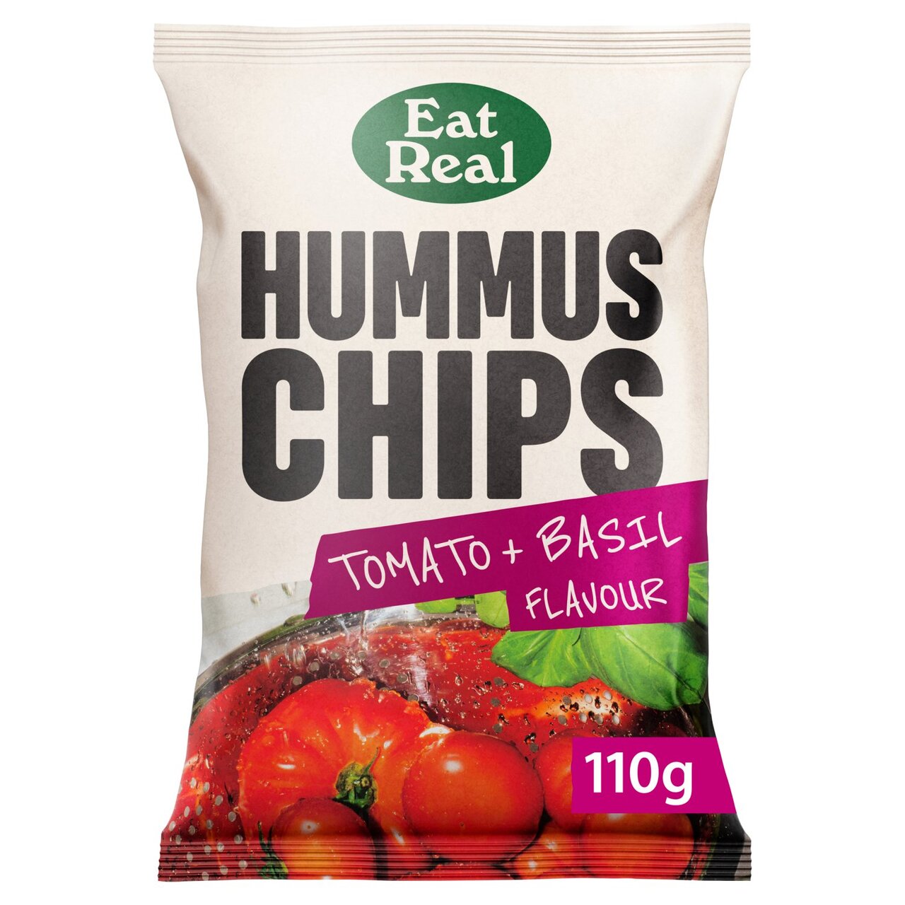 Eat Real Hummus Chips Tomato & Basil 110g