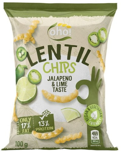 Oho! Lentil Chips Jalapeno & Lime