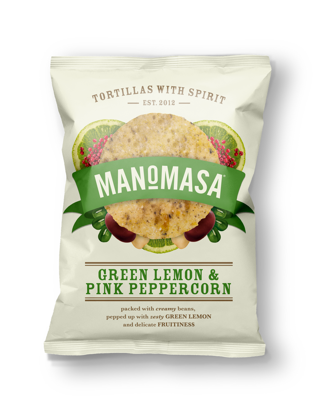 Manomosa Green Lemon & Pink Peppercorn Tortilla Chips 140g