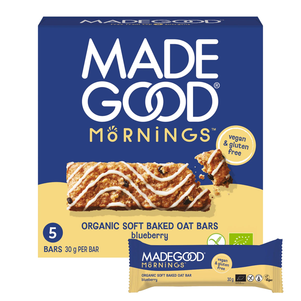 MadeGood Morning Oat Bar Blueberry 5 x 30g