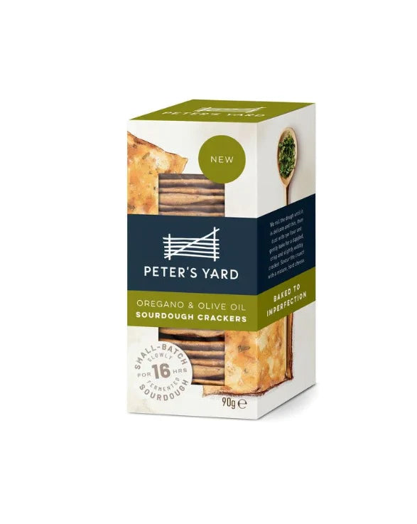 Peter's Yard Oregano & Olive Oil Sourdough Crackers 90g