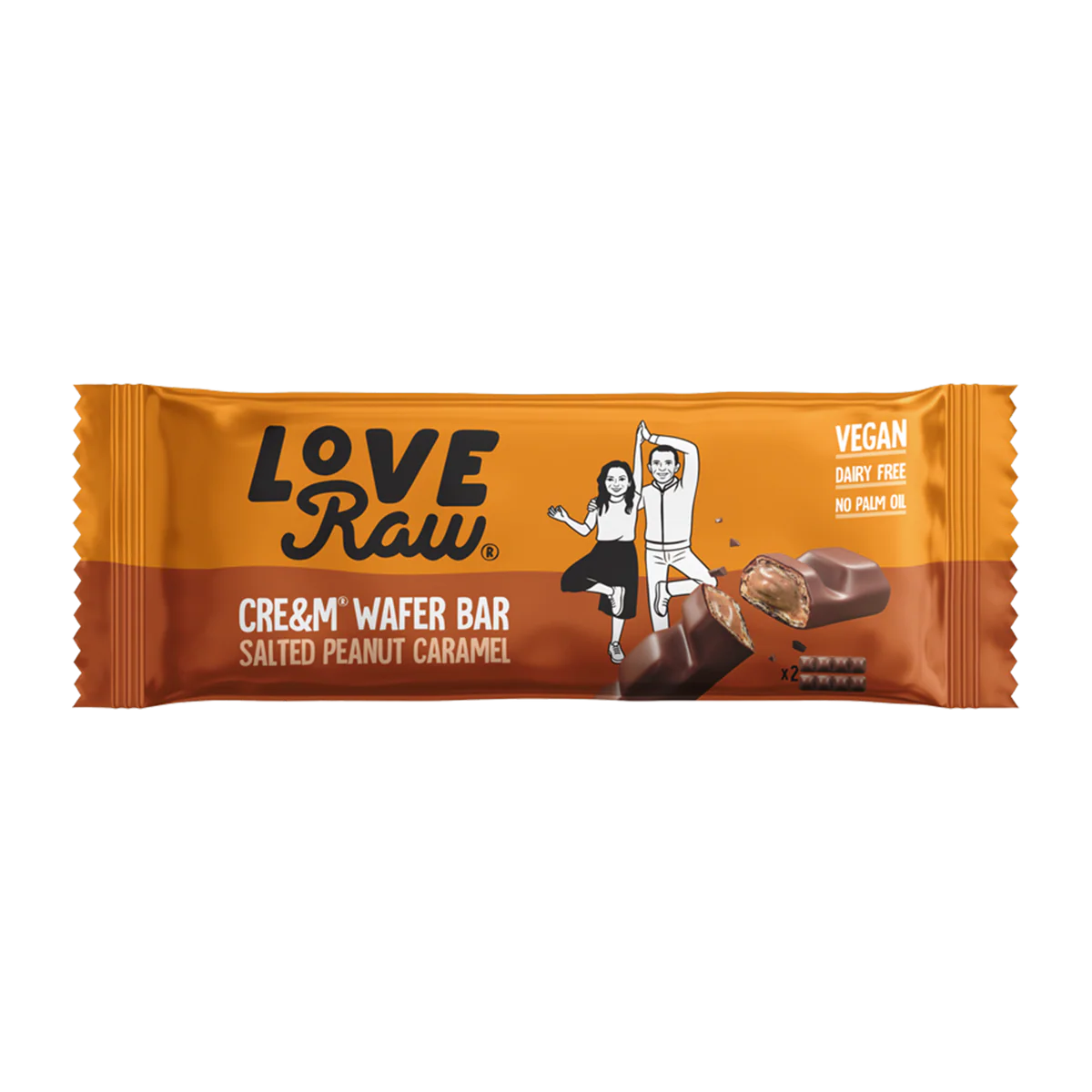LoveRaw Salted Peanut Caramel Wafer Bar 43g