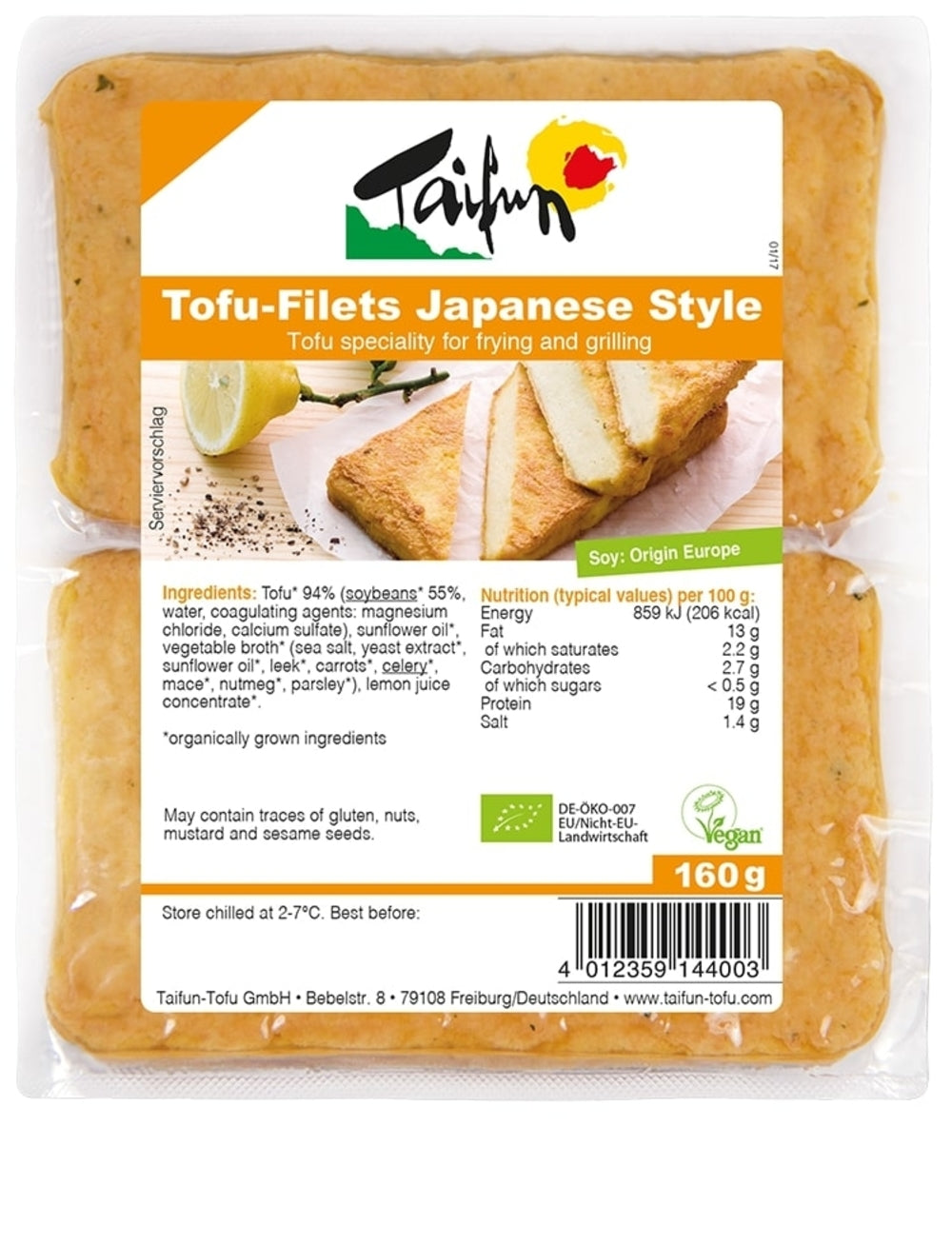 Taifun Organic Japanese Style Tofu Filets 160g
