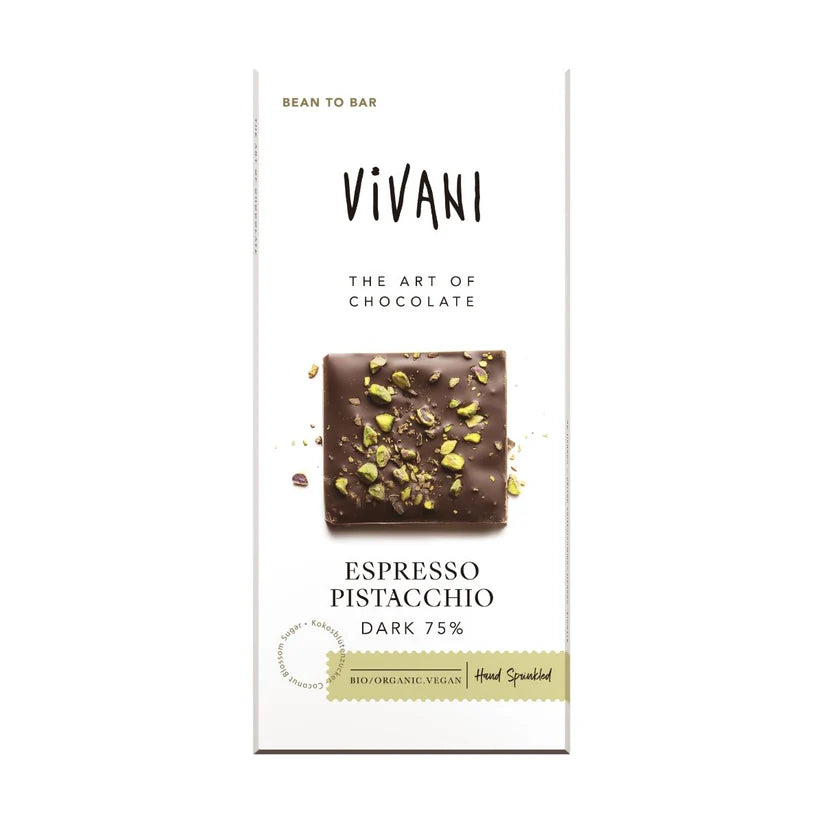 Vivani Espresso Pistachio Dark Chocolate 80g