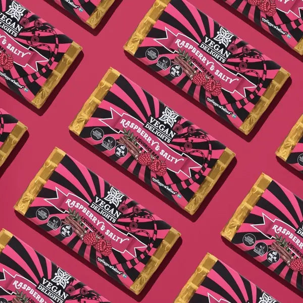 Vegan Delights Raspberry Salty Liquorice Bar 80g