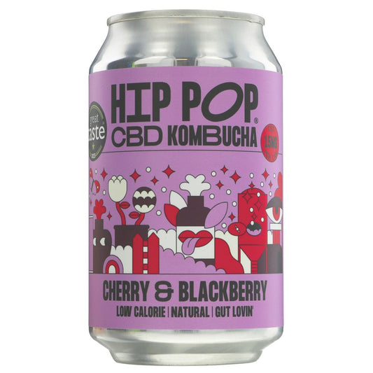 Hip Pop CBD Kombucha Cherry & Blackberry 330ml