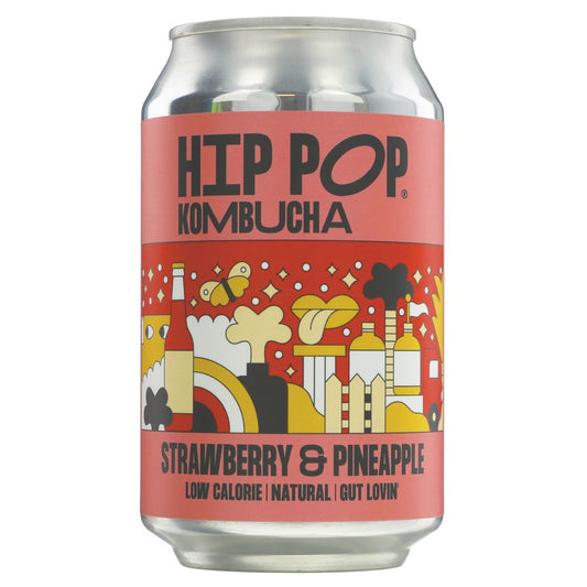 Hip Pop Kombucha Strawberry & Pineapple 330ml