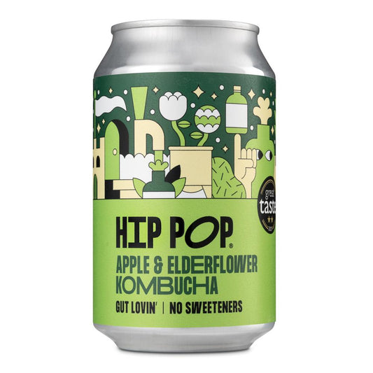 Hip Pop Apple & Elderflower Kombucha 330ml