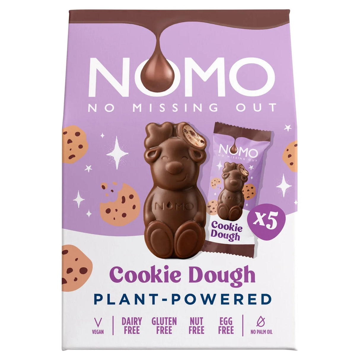 NOMO Mini Cookie Dough Reindeers Pack x5 53g