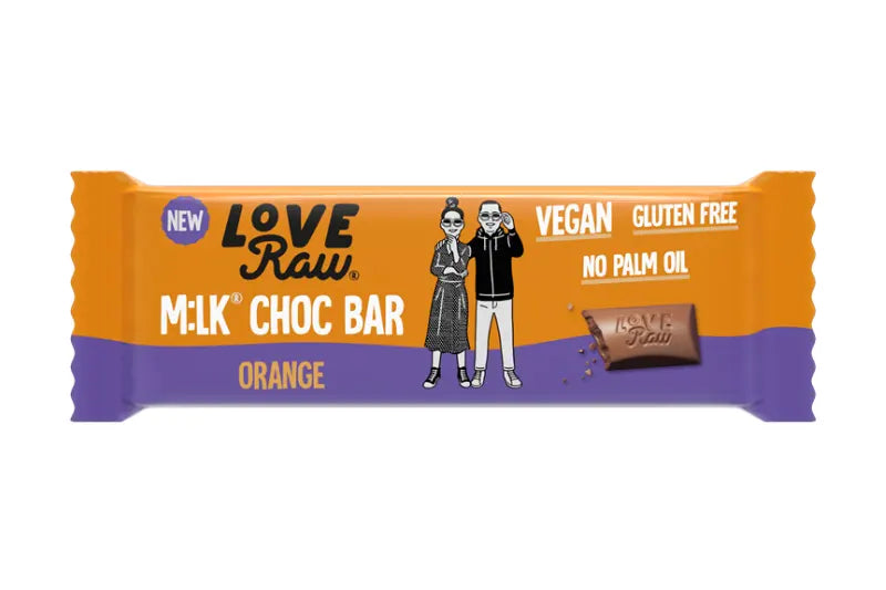 LoveRaw M:lk Choc Bar - Orange 30g