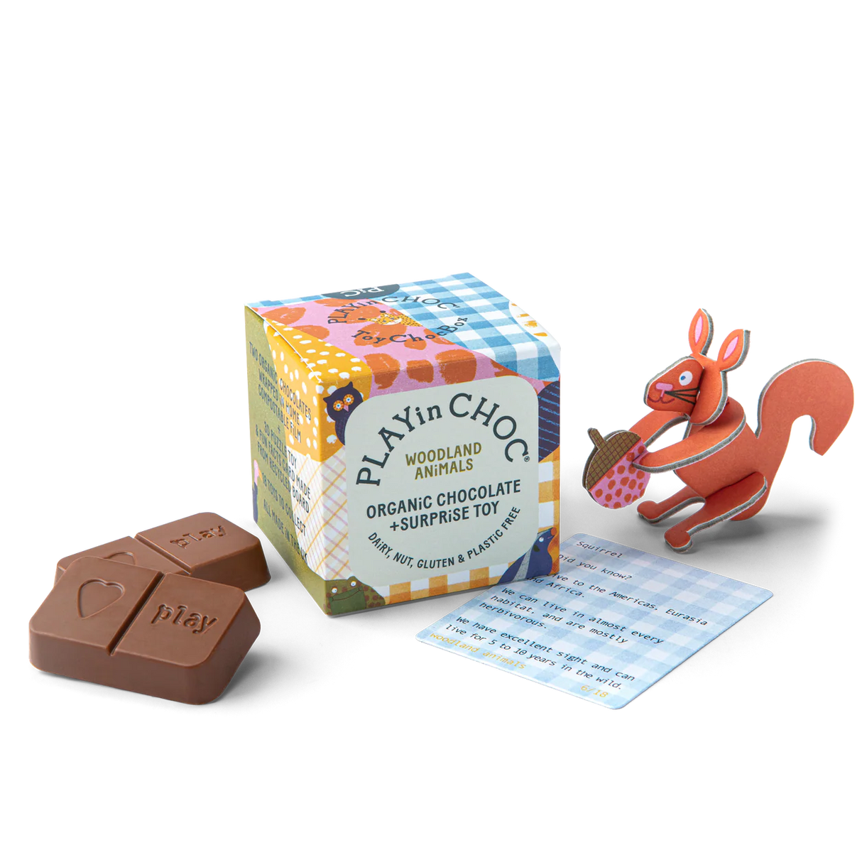 PLAYin Choc Woodland Animals 50g
