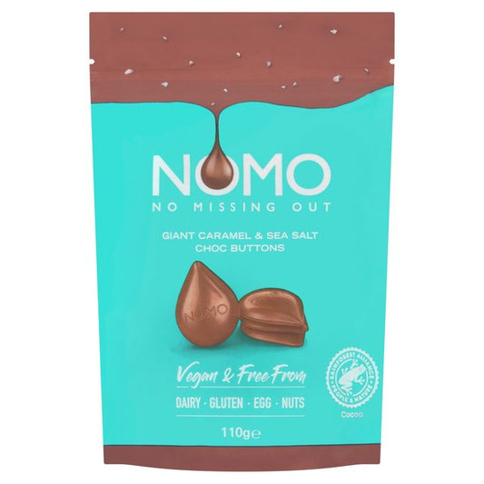 Nomo Giant Caramel & Sea Salt Choc Buttons 110g