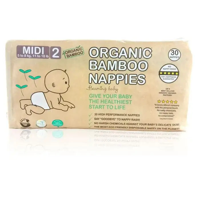 Beaming Baby - Organic Bamboo Nappies Size 2 x30